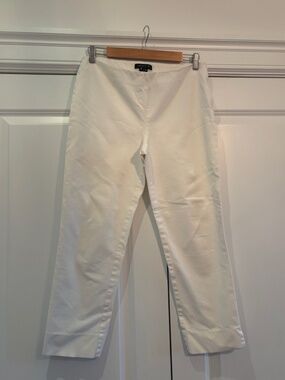 Lafayette 148 White Cropped Pants